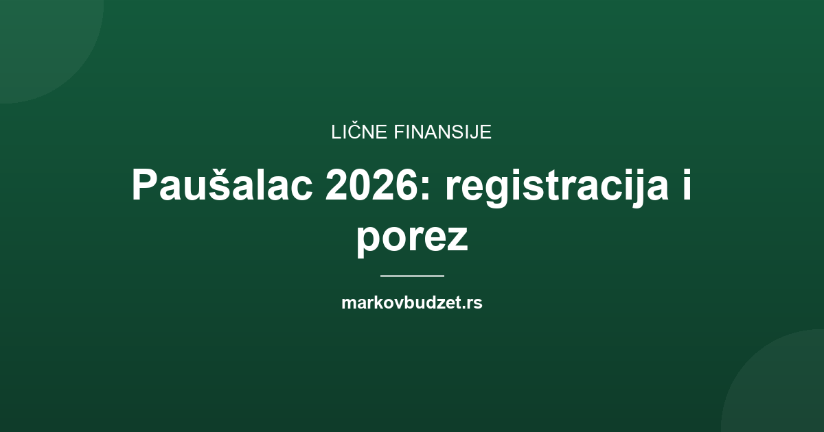 Paušalac 2026: registracija i koliko se plaća